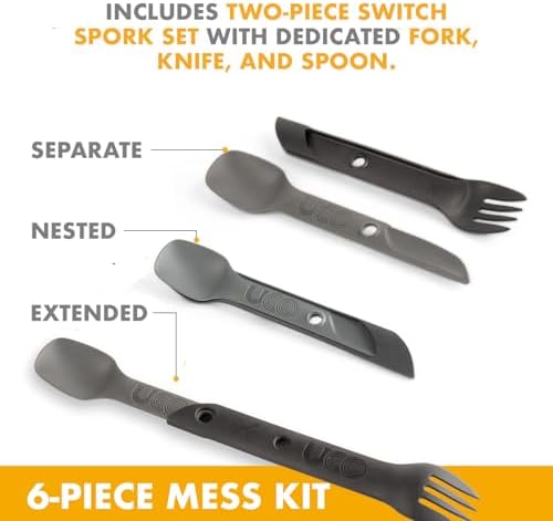 UCO Camping Mess Kit with Bowl, Plate, Collapsible Cup, and Switch Camping Spork - Image 5