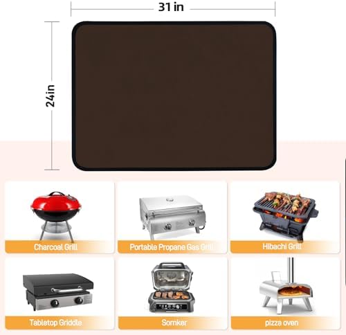 Heat Resistant Mats for Countertop fits Tabletop Grill, 31x24x0.04in, Brown - Image 5