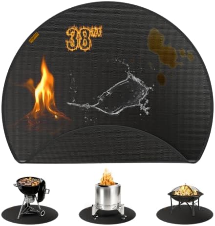 38'' Fire Pit Mat for Solo Stove Bonfire, Fireproof Under Grill Mat by SHINESTAR