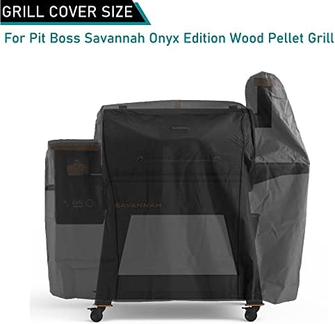ZJYWSCH Grill Cover for Pit Boss Savannah Onyx Edition Wood Pellet Grill PB1500NX 600D Heavy Duty Waterproof Pit Boss Savannah Onyx 1500 Grill Smoker Cover - Image 2
