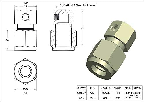 Misting Fittings (3/8 End Plug - 10/24 Thread-Pack of 5) - Image 2