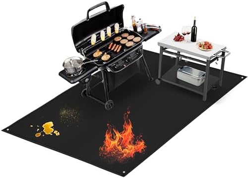 Large Under Grill Mats for Outdoor Grill Deck Protector, 80 x 59 x 0.02in by Amerbro