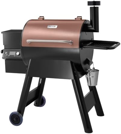 VEVOR Wood Pellet Grill Smoker, 8 in 1 BBQ Grills for Outdoor Cooking, 575 Square Inches Cook Area Electric Grill and Smoker, with LCD Screen Controller, Meat Probe, 500°F Max Temperature, Black by VEVOR