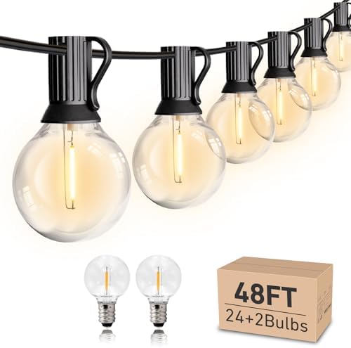 HISTAR 48ft Led Outdoor String Lights for Patio with 26 Globe Bulbs by HistarDirect