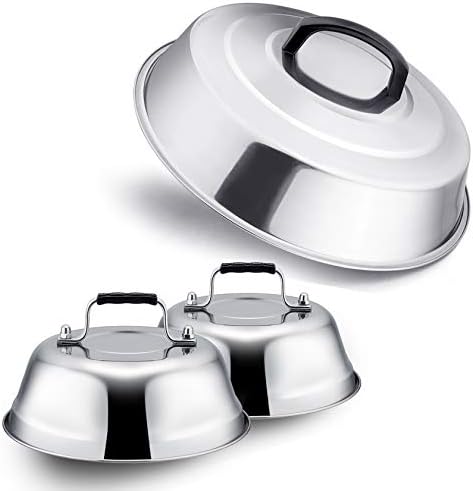 Leonyo Heavy-Duty Griddle Basting Cover Dome Set of 3(12INx1+9INx2) by Leonyo