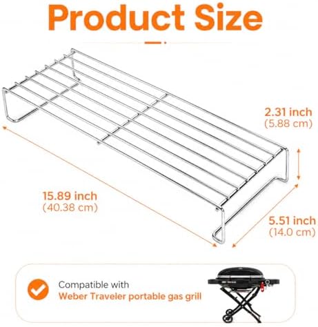 Hisencn 15.9 Inch Universal Warming Rack for Small Gas Grills - Image 2
