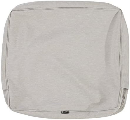 Classic Accessories Montlake Water-Resistant 25 x 22 x 4 Inch Outdoor Back Cushion Slip Cover, Patio Furniture Cushion Cover, Heather Grey, Patio Furniture Cushion Covers by ClassicAccessories