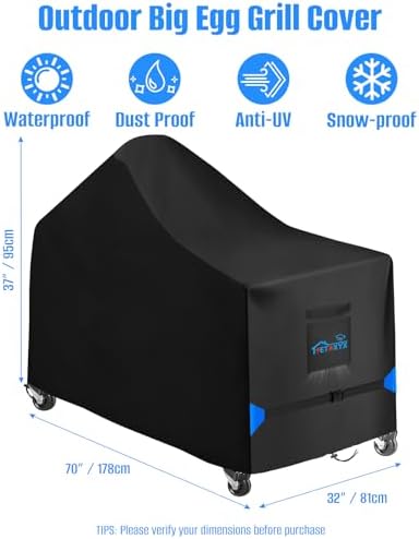 70 Inch Grill Cover for Kamado Ceramic Grills Heavy-Duty 600D - Image 2