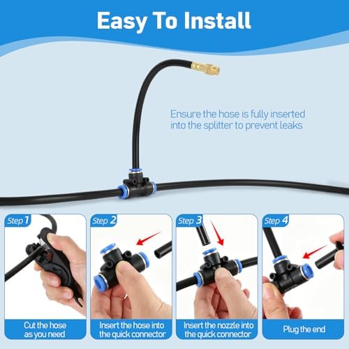 360° Adjustable Drip Irrigation System Kit, 50 FT Garden Watering System with 15 Copper Nozzles, Automatic Misting Sprinkler for Yard, Garden, Lawn, Raised Bed, Greenhouse and Plants - Image 6