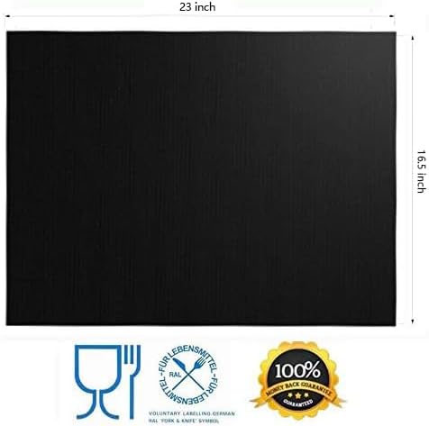 Set of 6 Non-Stick Grill Mats, 23 x 16.5 Inch, Black - Image 3