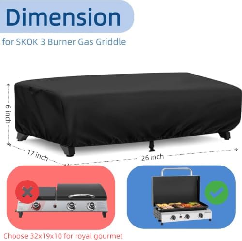 Mini Tabletop Gas Grill Cover for SKOK 26 Inch Flat Top Griddle Outdoor - Image 2
