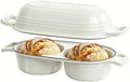 Enameled Cast Iron Double Round Bread Loaf Pot with Lid –Cream White by Unknown