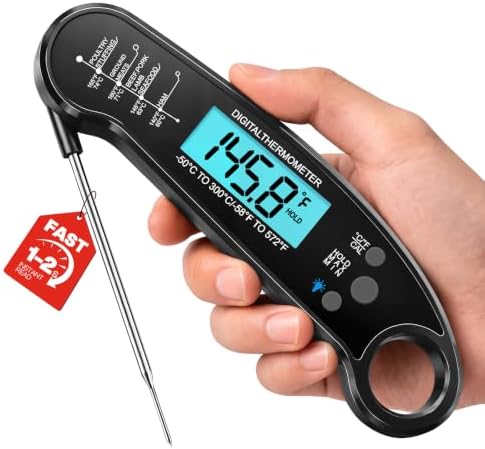 Meat Thermometer Digital, 1-2 Sec Instant Read, Grilling, Cooking, Food by ONFIKY