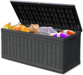 Mersco 320 Gallon Double-Wall Resin Deck Box - Lockable Waterproof Outdoor Storage Box, 1000lbs Capacity & Doubles as Seating for Patio Furnitures, Garden Tools, Pool Accessories (Black) by MERSCO