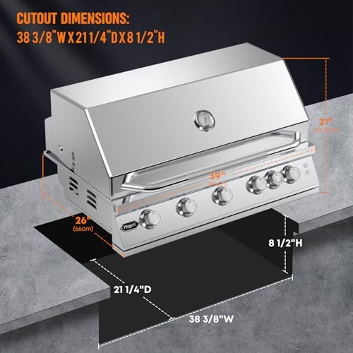 Hygrill Premium XTR 40-Inch Built In Grill, Stainless Steel 5-Burner Grill - Image 2