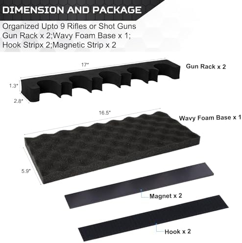 OCQOTAT Gun Rack for Gun Storage, Gun Safe Accessory for Shotguns, Gun Holder in Gun Cabinet, Shotgun Rest, Foam Material with Magnetic Strip and Hook Strip, Gifts for Hunters - Image 2