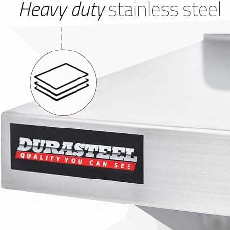 DuraSteel Stainless Steel Shelf - 48 Inch Wide x 14 Deep Commercial NSF Mounted Metal Wall Shelf Pantry Organizer Garage Storage Shelves - Rack Shelving Restaurant Kitchen Units Laundry Utility Room - Image 5