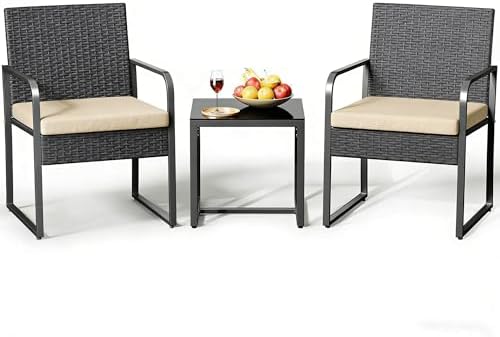 Gizoon 3 Pieces Patio Furniture Sets, Cushion-Beige by Gizoon