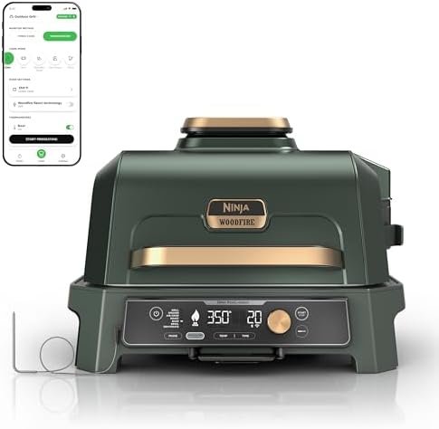 Ninja Woodfire ProConnect Premium XL Outdoor Grill & Smoker, Green & Gold by Unknown