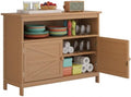 HIPS All-Weather Outdoor Storage Cabinet,Outdoor Sideboard with Magnetic Doors,3-Shelves Patio Storage Cabinet, Used for Garden,Buffet Cabinet,TV Stand, Bar Table,Balcony by CONGFUTT