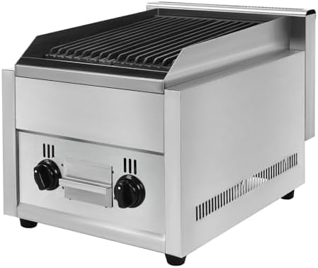 21" Commercial Countertop Gas Grill,2 Burner Gas & Propane Charbroile Restaurant Equipment BBQ 60TU/hr Outdoor Cooking Stainless Steel Griddle Adjustable Temperature Barbecue for Garden Patio - Image 4