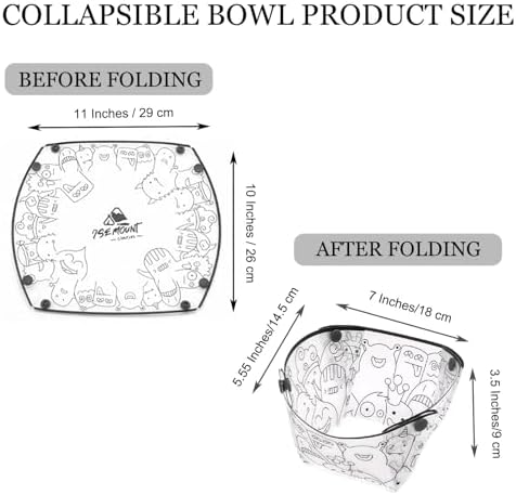 MIUPOO Collapsible Bowl Set,Portable Mess Kit,Food Grade Material Free Folding Bowl for Lunch Family Picnic,7×5.5×3.5 Inches,4 Pieces. - Image 2