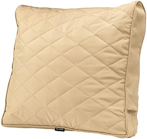 Classic Accessories Montlake FadeSafe FadeSafe Patio Chair/Loveseat Back Quilted Cushion, 25 x 22 x 4 Inch, Chamomile by ClassicAccessories