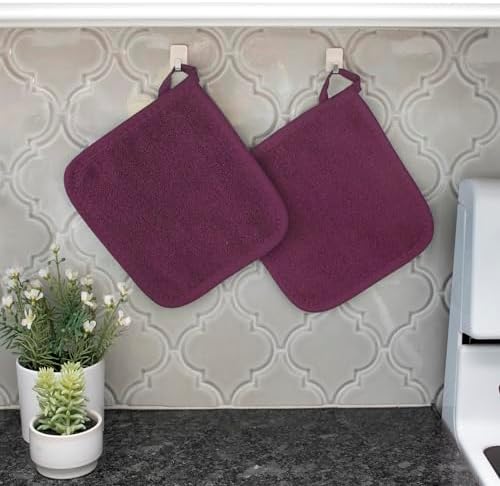 RITZ Terry Potholder & Hot Pad: Unparalleled Heat Resistant, Durable 100% Cotton – Ergonomically Designed for Optimal Grip – Easy-Care Machine Washable – 2-Pack, Beet - Image 5