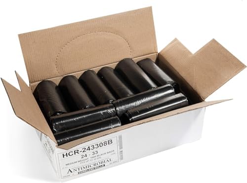 Aluf Plastics 16 Gal Black Trash Bags, 24" x 33" - Image 2