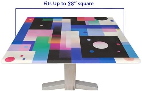 Card Table Tablecloths, Modern Geometric Pattern Printed on Fade Resistant Square Table Fitted Cover, Ideal for Weddings Birthdays Events, Fit for 28" x 28" Square Tables - Image 5
