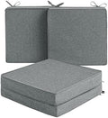 Outdoor Chair Cushions, Set of 4, 18.5 x 16 Inch, Dark Grey by Unknown