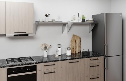 AmGood 14 in. x 30 in. Stainless Steel Wall Shelf with Backsplash - Holds 255 lbs - NSF 18-Gauge, Bullnose Edge | Commercial Microwave Shelf - Image 6