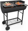 Charcoal Barrel Grill, Large Stainless Steel Grill For Backyard Camping Picnic and Party by Unknown