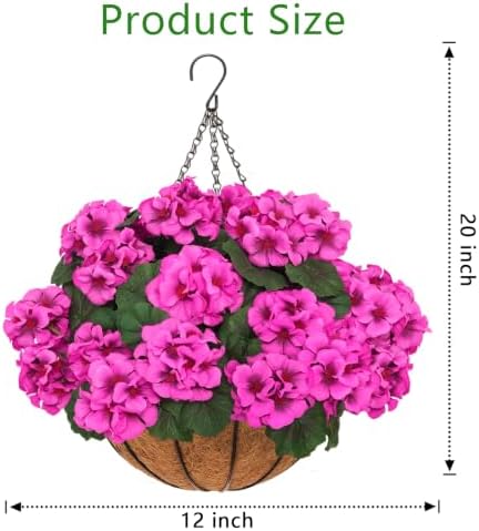 2 Set Artificial Hanging Flowers with Basket for Outdoor Decor - Image 5