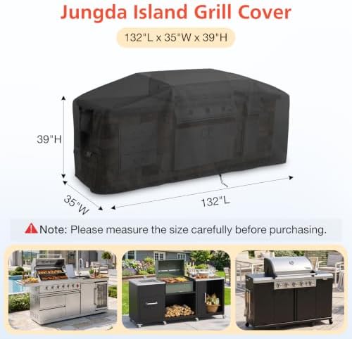 Outdoor Grill Island Table Cover Waterproof for Camping BBQ Grill - Image 2