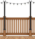 AHRLHR 2 Pack String Light Poles,4 Ft String Light Poles for Outside with Fixing Clips,Metal Poles for Outdoor String Lights, Hanging Light Poles for Deck Fence Garden Backyard Wall Bistro by Unknown