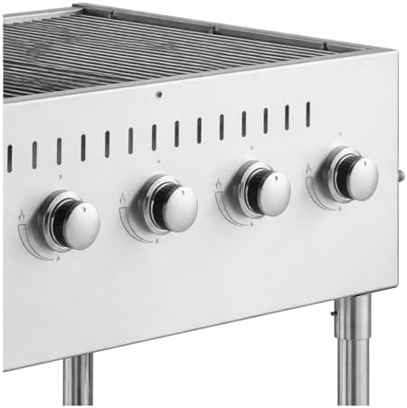 Commercial Stainless Steel Outdoor Liquid Propane Grill with Griddle Attachment, 60" Cooking Surface, 8 Burners, 128,000 BTU, for Restaurant Patio, Resort, Catering, Outdoor Kitchen, Hotel - Image 3