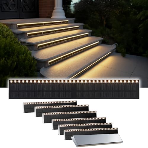 SHONELIGHTING Solar Step Lights Outside, 33 Focused LEDs, Stair Light, 8PK by SHONELIGHTING
