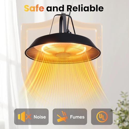 1500W Hanging Patio Heater, Ceiling-Mounted Infrared Heater - Image 6