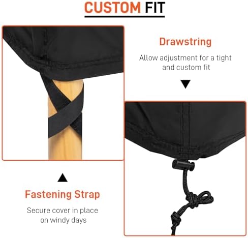 Arcedo Outdoor Lounge Chair Covers 2 Pack, 76" x 32" x 32" H, Black - Image 6