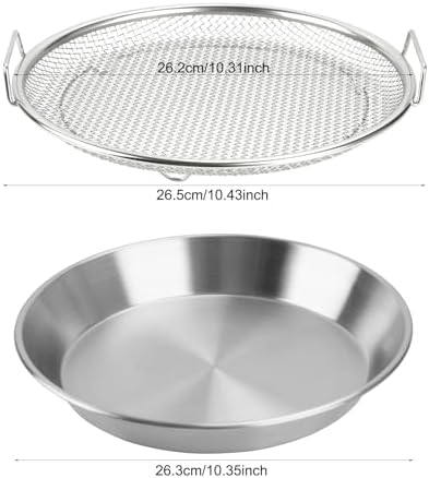 Oil Filter Tray, Stainless Steel Mesh Drain Basket Colanders Air Fryer Accessories for Fried Food Draining Rack Barbecue Grill Tray Net Draining Pan Strainer for Vegetable Dessert (10.2 Inch) - Image 3