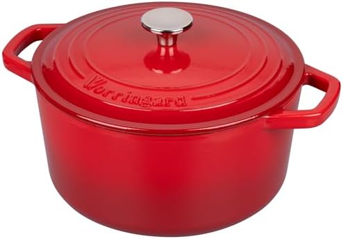 VORRINGARD Enameled Cast Iron Dutch Oven Pot with Lid, for Bread Baking, Round Bread Oven- include Sourdough Bread Baking Supplies Set, 6QT, Red - Image 7