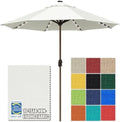 EliteShade USA 10-Year-Non-Fading 10ft Market Patio Umbrella, Commercial Grade Table Sun Umbrella with 80 Solar LED Lights, Crank Open, Windproof & UPF 50+ UV Protection for Garden, Deck, Pool, Backyard, No Tilt, White by EliteShade
