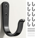 10Pcs Wall Hooks, Black Metal Coat and Towel Hooks, Holds Up to 40 lbs by jockcaras