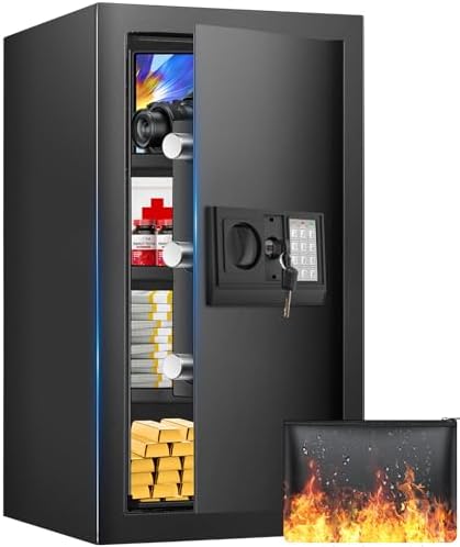 4.4 Cuft Safe Box, Home Safe with Fireproof Waterproof Bag (23.62'' H) by FOWORE