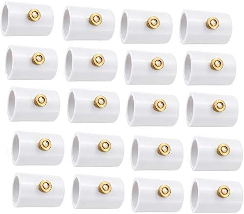 20 Packs 1/2" PVC Misting Nozzles Coupling with Brass Mist Nozzle by Mornajina