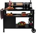 Royal Gourmet PC4401B 3-Tier Dining Cart with Wind Guard, Black by RoyalGourmetCorp