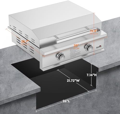 Stanbroil 28-Inch Built-In Natural Gas Griddle for Outdoor Kitchen - Image 5