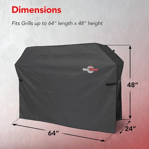GrillTough Heavy Duty BBQ Grill Cover for Outdoor Grill, 64 Inch Charcoal - Image 2