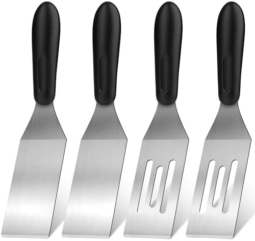 Stainless Steel Mini Spatula (4PC),Small Turners for Cake Brownies Pancakes by AmyFei